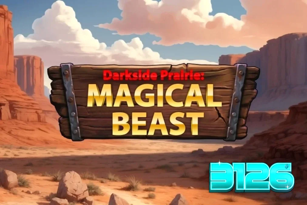 Pemandangan atmosferik padang gurun Amerika Utara dengan bison dalam slot Darkside Prairie: Magical Beasts