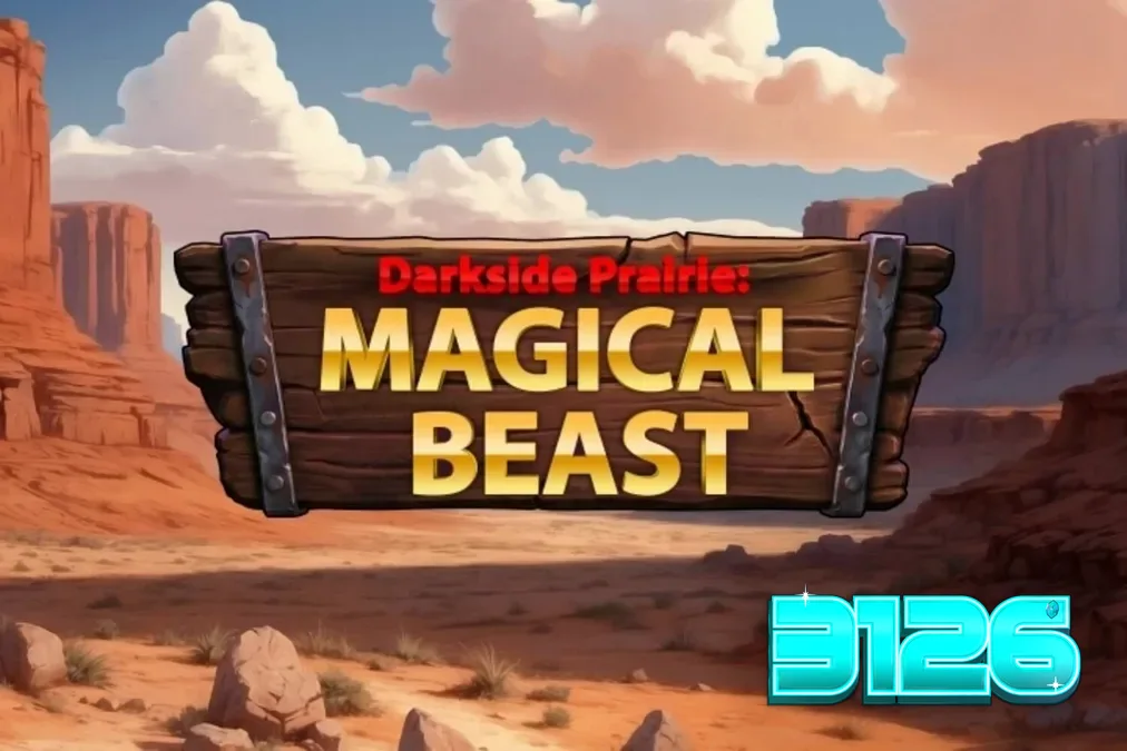 Tampilan visual slot Darkside Prairie: Magical Beasts dengan latar belakang ngarai dan simbol bison